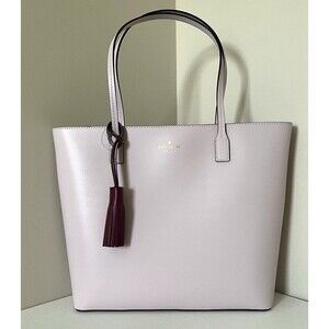 New Kate Spade Karla Wright Place Tote with tassel Plum Dawn / Rioja